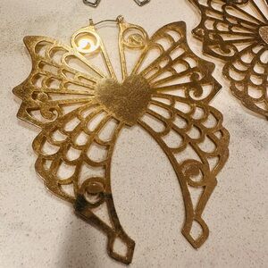 Set of Betsey Johnson Gold & Silver Butterfly Web “Hoop” Earrings